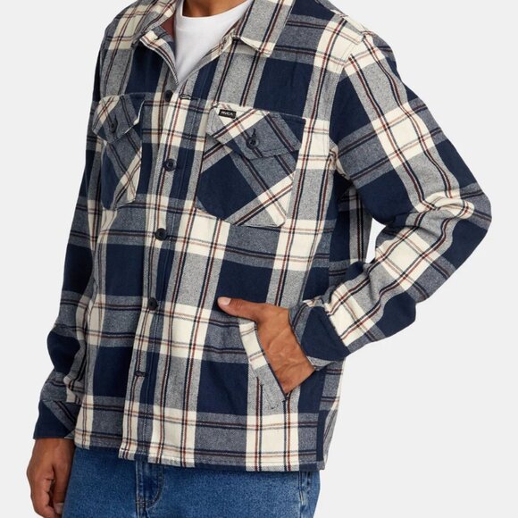 RVCA FLIGHT RISK SHIRT JACKET MENS SIZE XL NEW FLANNEL BLUE - Picture 6 of 6